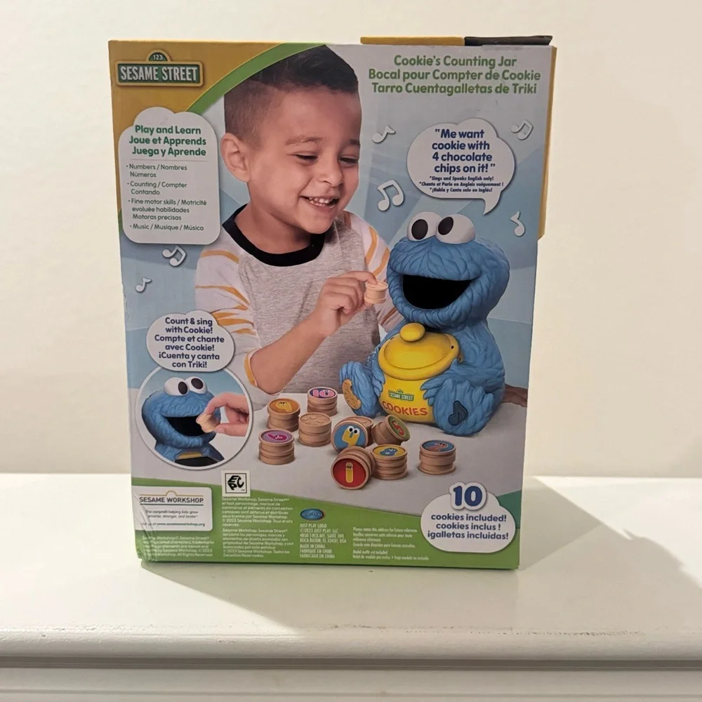 SESAME STREET Cookie Counting Jar – 12 pieces. Learning & Education Toy. NEW